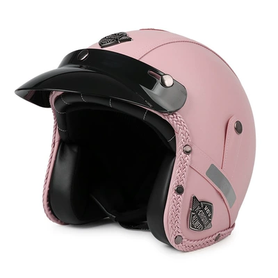 Motosiklet kaskı (dəbilqə) – new national standard 3c helmet, customizable - materialpink-black-brim-m55-56