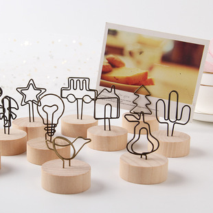 ✅ Retro Log Note Photo Clip Card Business Card Postcard Vertical Cute Message Note Clip Decorative Display