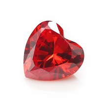 2x2mm-20x20mm 5-A心形橘红色锆石批发 桔红宝石裸石尖底人造钻CZ