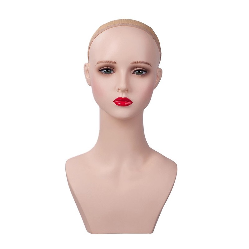 新作アニメの頭のモデルcosのかつらのモデルのイヤリングのアクセサリーの帽子はかつらの店の高い顔の値のシミュレーション人を展示します。|undefined