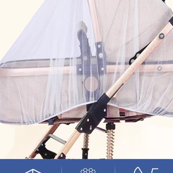 Stroller Mosquito Net Full-Cover Universal Children's Umbrella Stroller Baby Sunshade Mosquito Net Mesh Cradle Storage