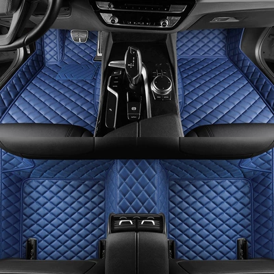 new models, silk loop floor mats, custom-made – Modelə uyğun ayaqaltı - blue-single-layer-foot-mat