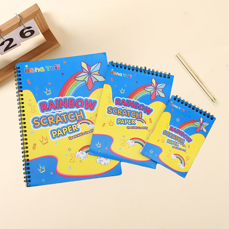 2025新款炫彩刮画本儿童创意刮刮画彩虹刮画本涂鸦益智益智刮画纸