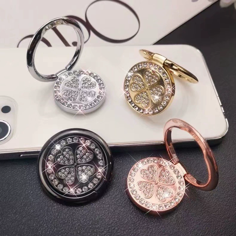 Клейкая металлическая подставка-держатель для телефона в форме четырехлистного клевера, предотвращающая потерю, настольная подставка-стикер для телефона