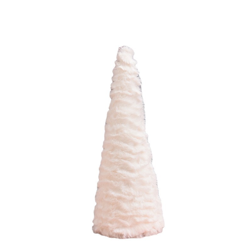 Copo de nieve de terciopelo, árbol de Navidad totalmente blanco, decoraciones creativas para el hogar, adornos de escritorio, suministros de decoración navideña estéreo