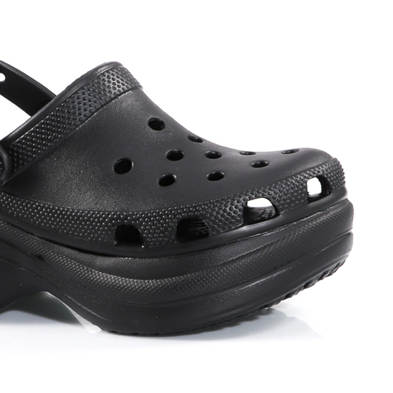 Слеперы в стиле Crocs, универсальная модная обувь для пляжа с платформой и каблуками, нескользящие мюли