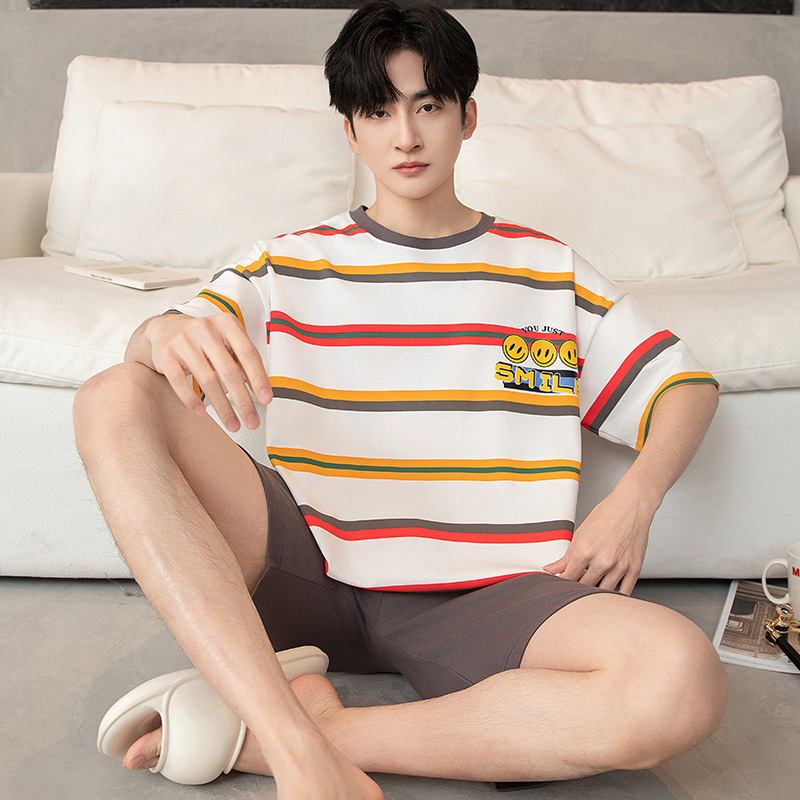 XYT 반팔 25105#줄무늬 세 웃는 얼굴