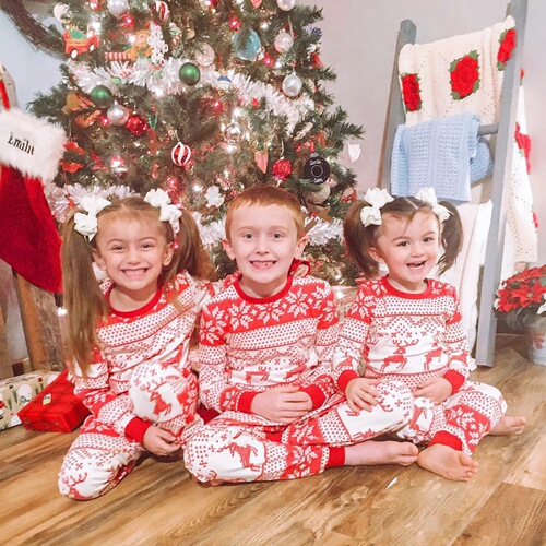  new Amazon European and American parent-child home wear Christmas pajamas ebay good autumn family suit