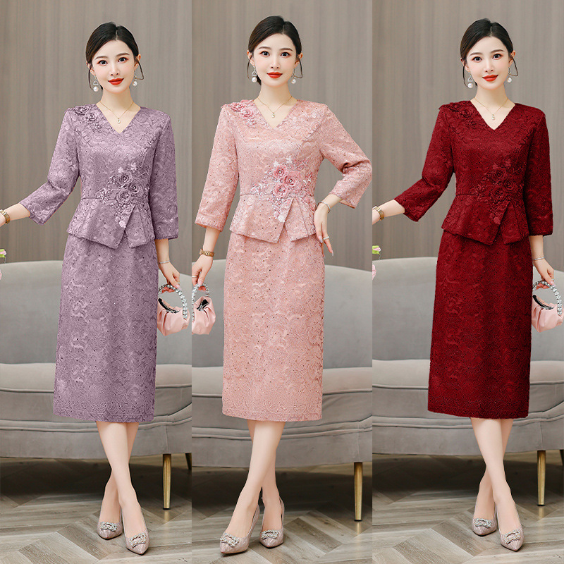 Yqwl5632 Xipopo Wedding Banquet Dress 2025 Winter New Elegant Elegant Flower Sequin Dress