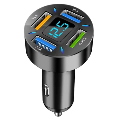 belt line 120W high-power cigarette, Mobil şarj cihazları - default-bare-metal-opp-bag-voltage-detection-round-four-port-super-fast-charging