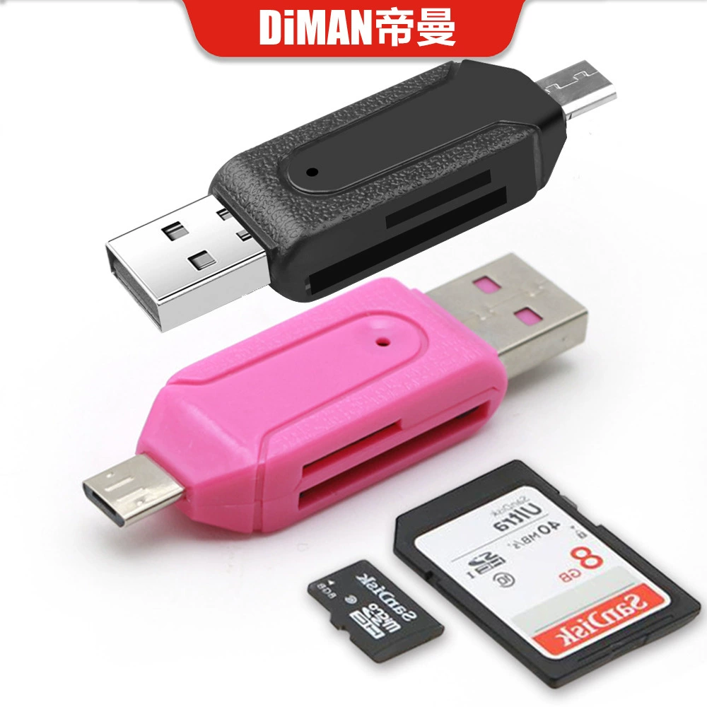DM-HC91 считыватель USB 2.0 SD TF два в одном Micro USB для Android мобильного телефона