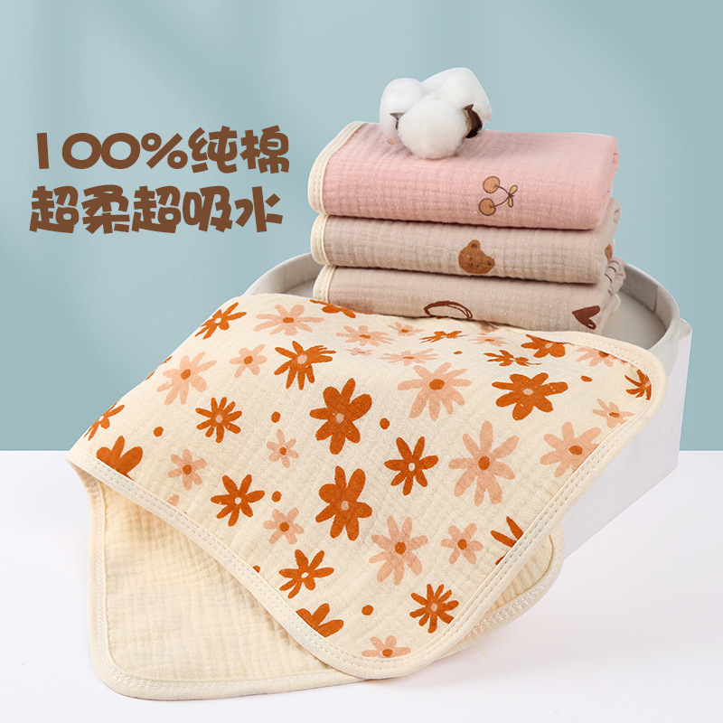Crepe children's towel baby gauze towel wash face super soft bath newborn small towel hiccup towel 25*48CM