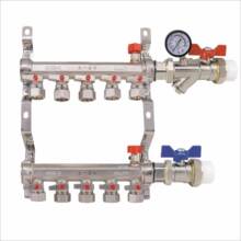 金牛大流量地暖分水器地暖家用地热分水器全铜一体加厚分水器全套