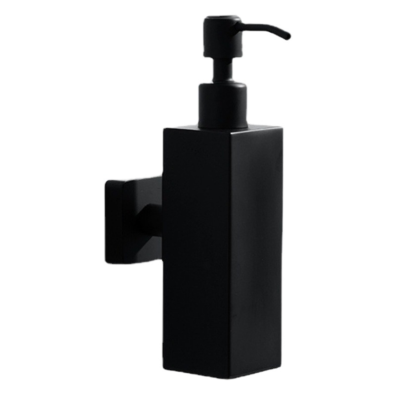 304 de acero inoxidable montado en la pared manual dispensador de jabón negro 200ML Champú gel de ducha botella desinfectante de manos caja Hotel image 1