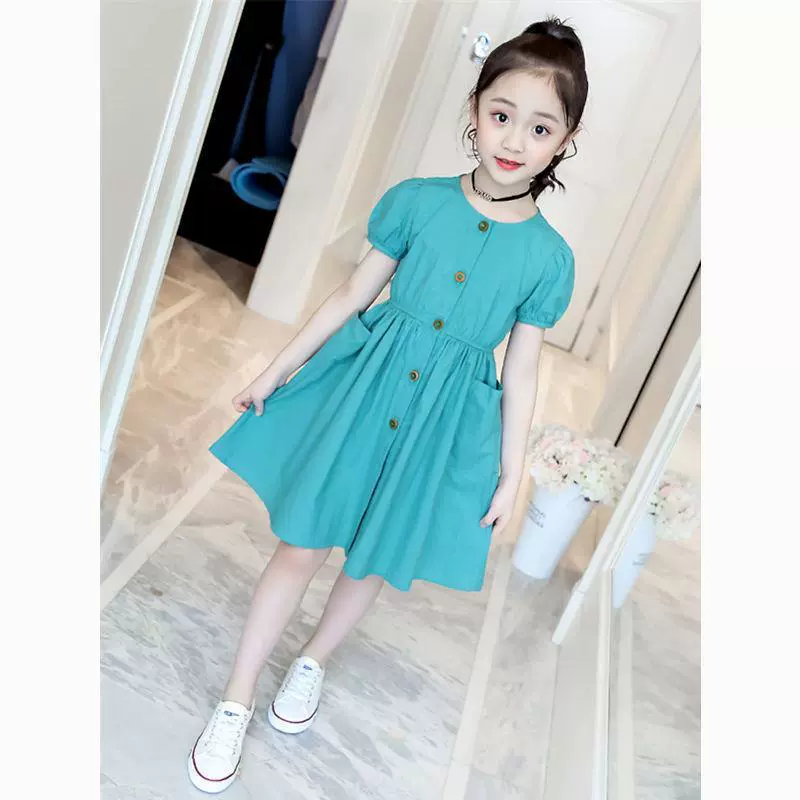 Летнее платье для девочек, 6 платьев 2021, новинка, детская юбка 7 в западном стиле, 8 больших детей, юбка принцессы 9 для маленьких девочек, 11 лет