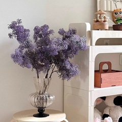 高级感蓬莱松仿真植物雾凇紫色假花仿真花摆设客厅装饰品家居摆件