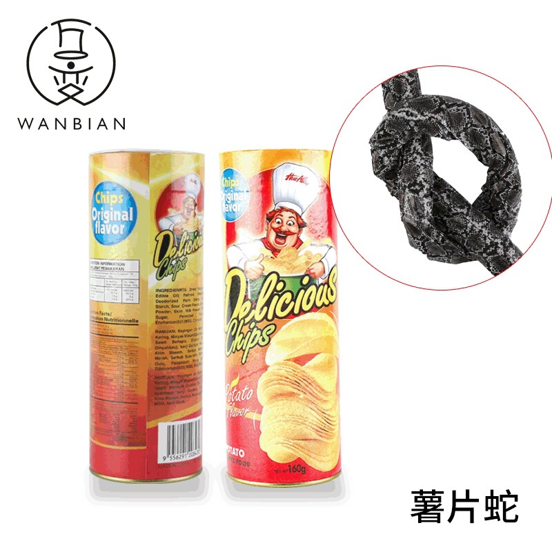April Fool's Day Gift for Students: Prank Potato Chips Snake, Bouncing Snake Prank, Scare Prank Potato Chip Bucket Snake