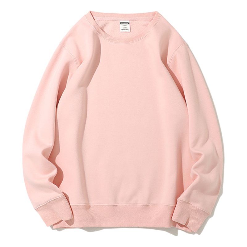 AG350 polar cuello redondo suéter de vellón forrado tablero ligero color caramelo manga larga engrosada publicidad capa de color sólido personalización DIY