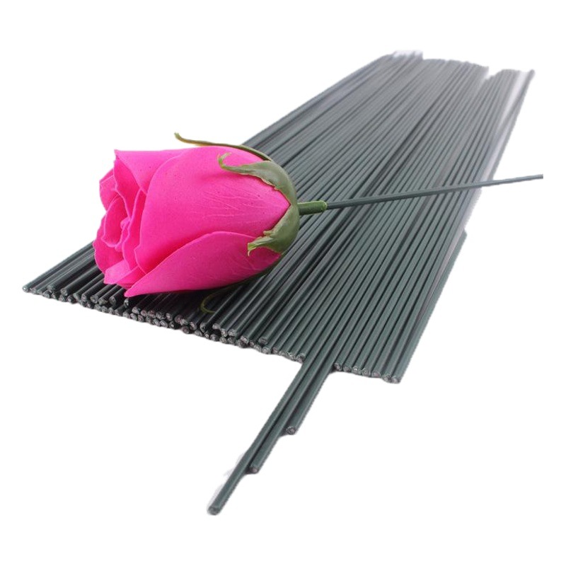 Jabón accesorios flor varilla flor rama hecho a mano DIY Rosa material verde Alambre de hierro flor material de embalaje al por mayor