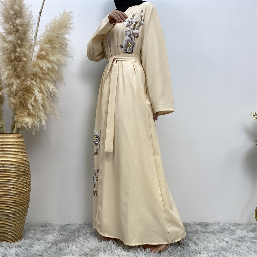 Women's Slim Fit Long Sleeve Cardigan Fashion Robe Embroidered_ecoleips.com