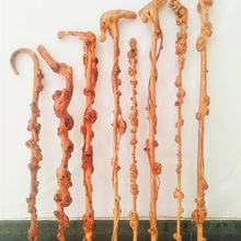 黑果木拐杖云南天然树瘤木质老人一体根雕禅杖文玩山茶木藤缠木棍