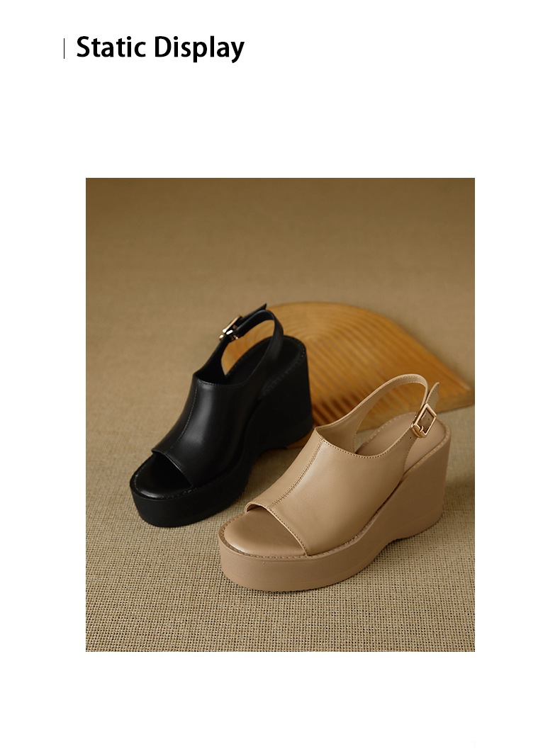 Sandal cao gót nữ mũi nhọn hở ngón, đế xuồng dày, quai một chữ, gót 9 cm — đen chi tiết 11