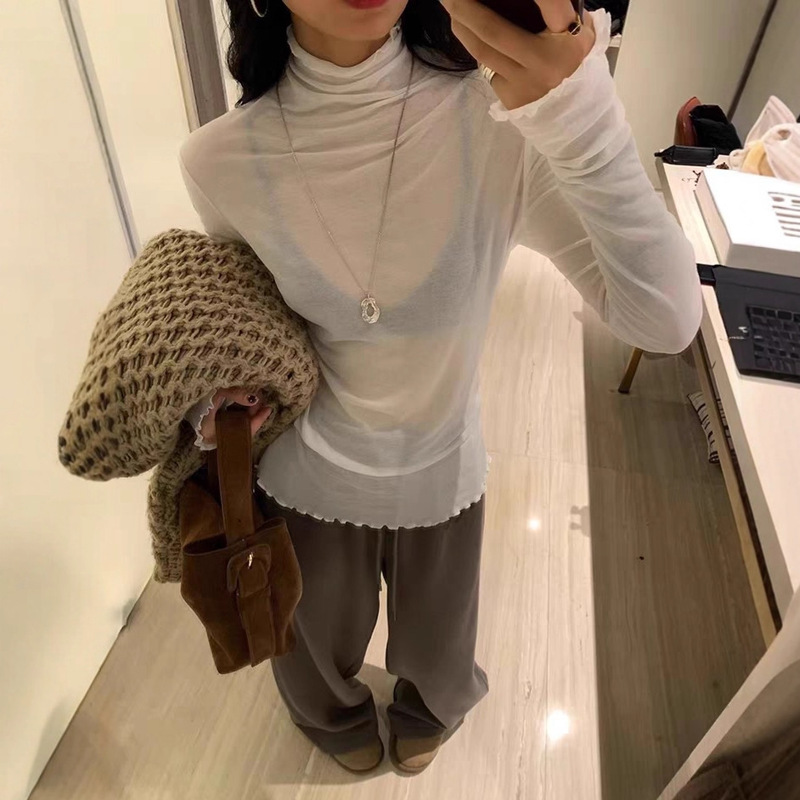 可补P616百搭微透木耳边打底衫长58-仅供货经销商不退换|undefined