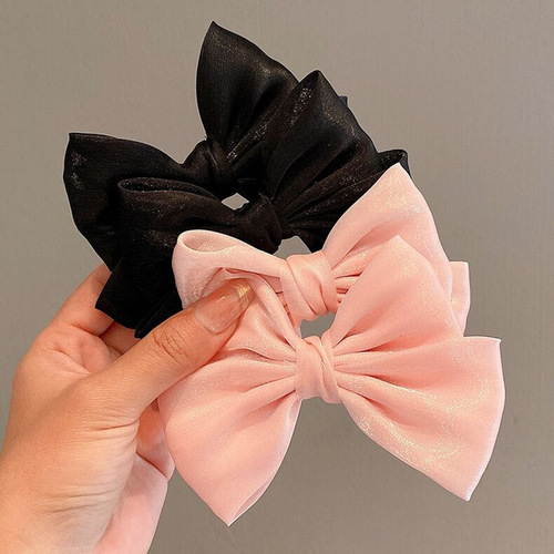 The fugitive princess children's bow hairpin girl hairpin duckbill clip net celebrity hair accessories new fabric girl clip
