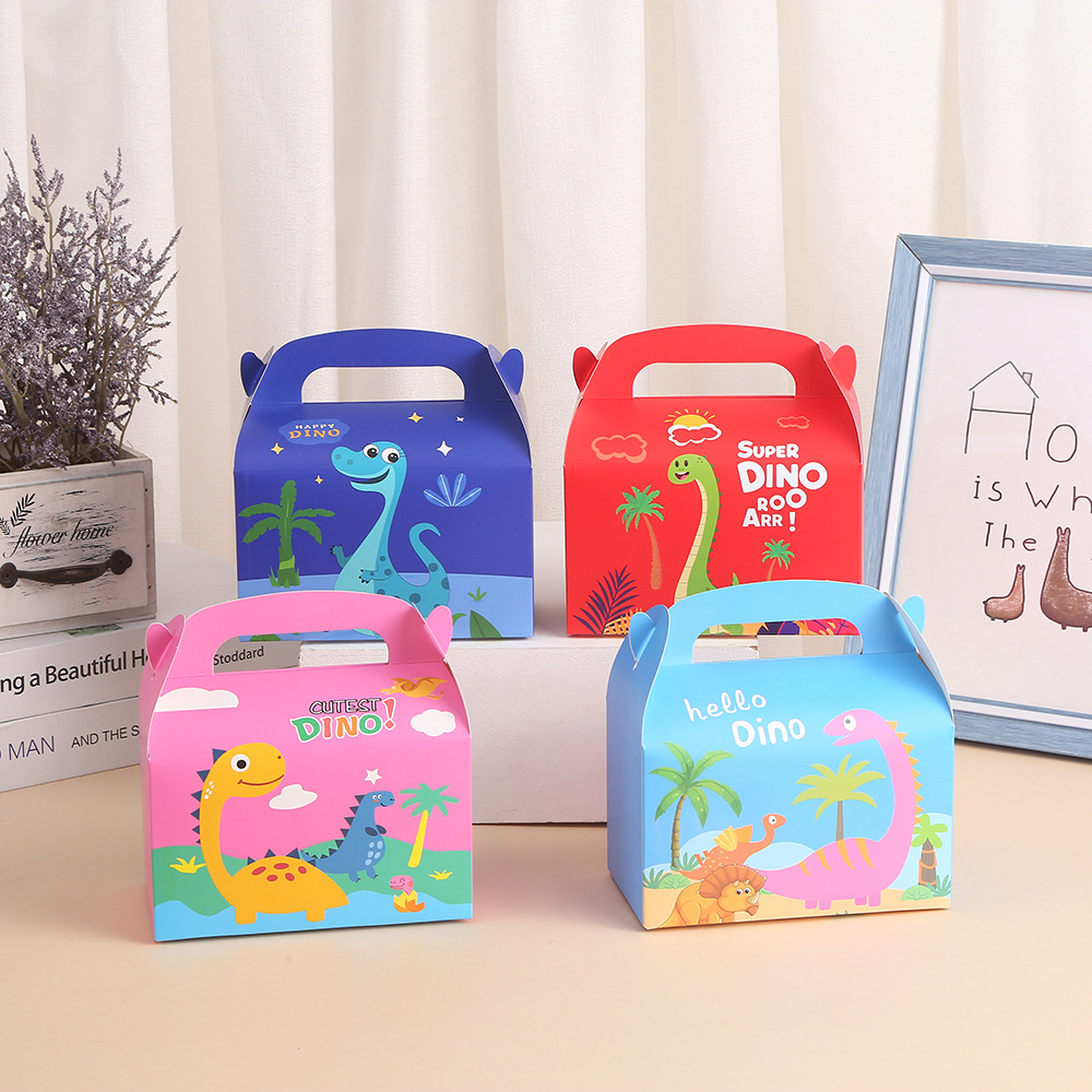 跨境空盒糖果打包盒恐龙蛋糕盒子印花手提盒节日礼物包装盒批发