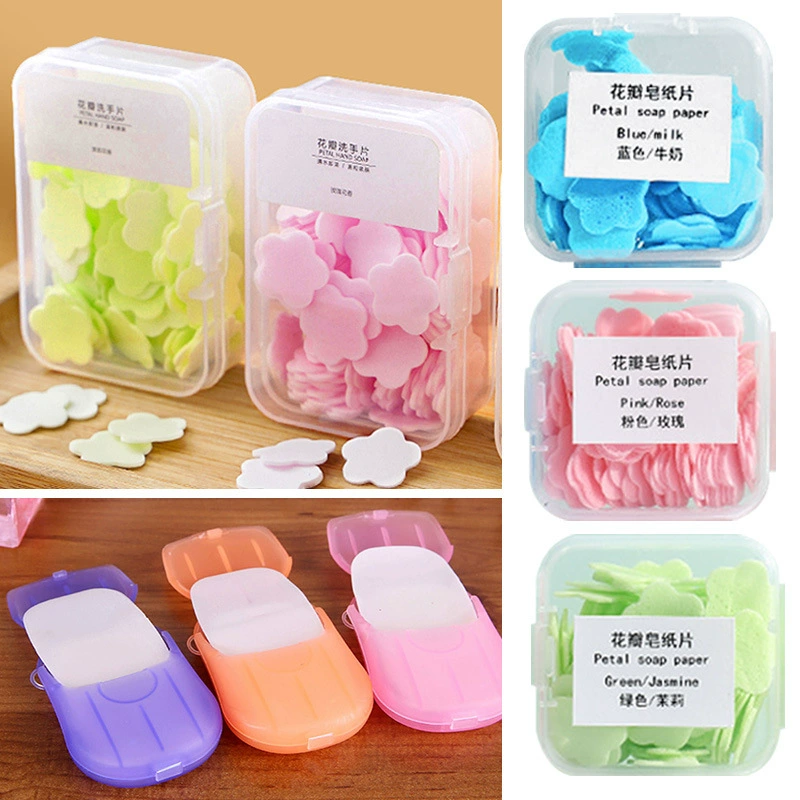Одноразовые мыльные таблетки для путешествий в штучной упаковке Мыльная бумага Портативные таблетки для мытья рук Маленькие мыльные таблетки Мини-мыльная бумага Прямые поставки