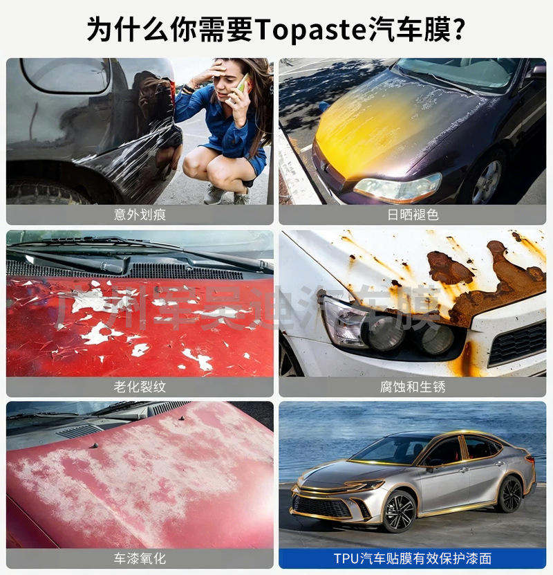 Cross-Border Exclusive Supply of Pre-Cut Tpu Car Paint Protection Film with Self-Healing Properties, Suitable for Toyota Camry 2025 Model