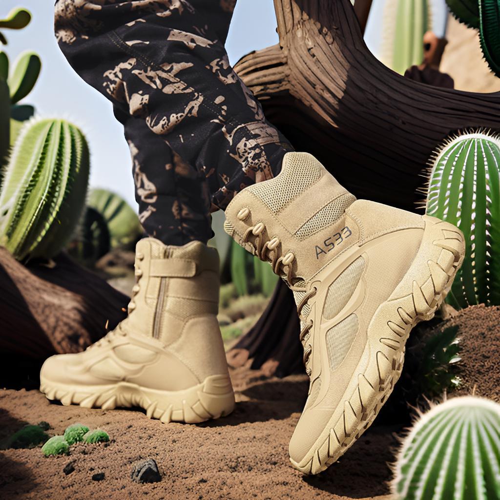 Ventas directas de la fábrica de Amazon Botas tácticas Botas altas transpirables Zapatos de hombre al aire libre Botas del desierto Botas de combate Botas de senderismo