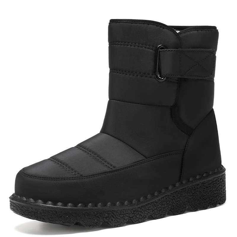 Botas de algodón de tubo largo, zapatos de algodón cálidos transfronterizos de invierno, botas de algodón, botas de nieve para mujer de corte medio, más zapatos de algodón para mujer gruesos de terciopelo