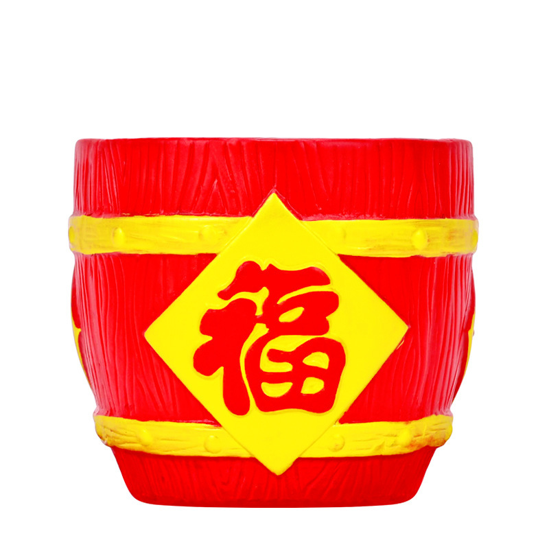Fortune Bucket Shape Creative Ceramic Flower Pot Golden Festive Lucky Fleshy Green Plant Potted Plant and Desktop Ornaments Fortune Bucket Shape Creative Ceramic Flower Pot Golden Festive Lucky Fleshy Green Plant Potted Plant and Desktop Ornaments
