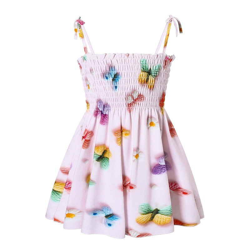 Girls' Summer Princess Slip Dress, Floral & Cherry Prints, Sizes for 90–130 cm