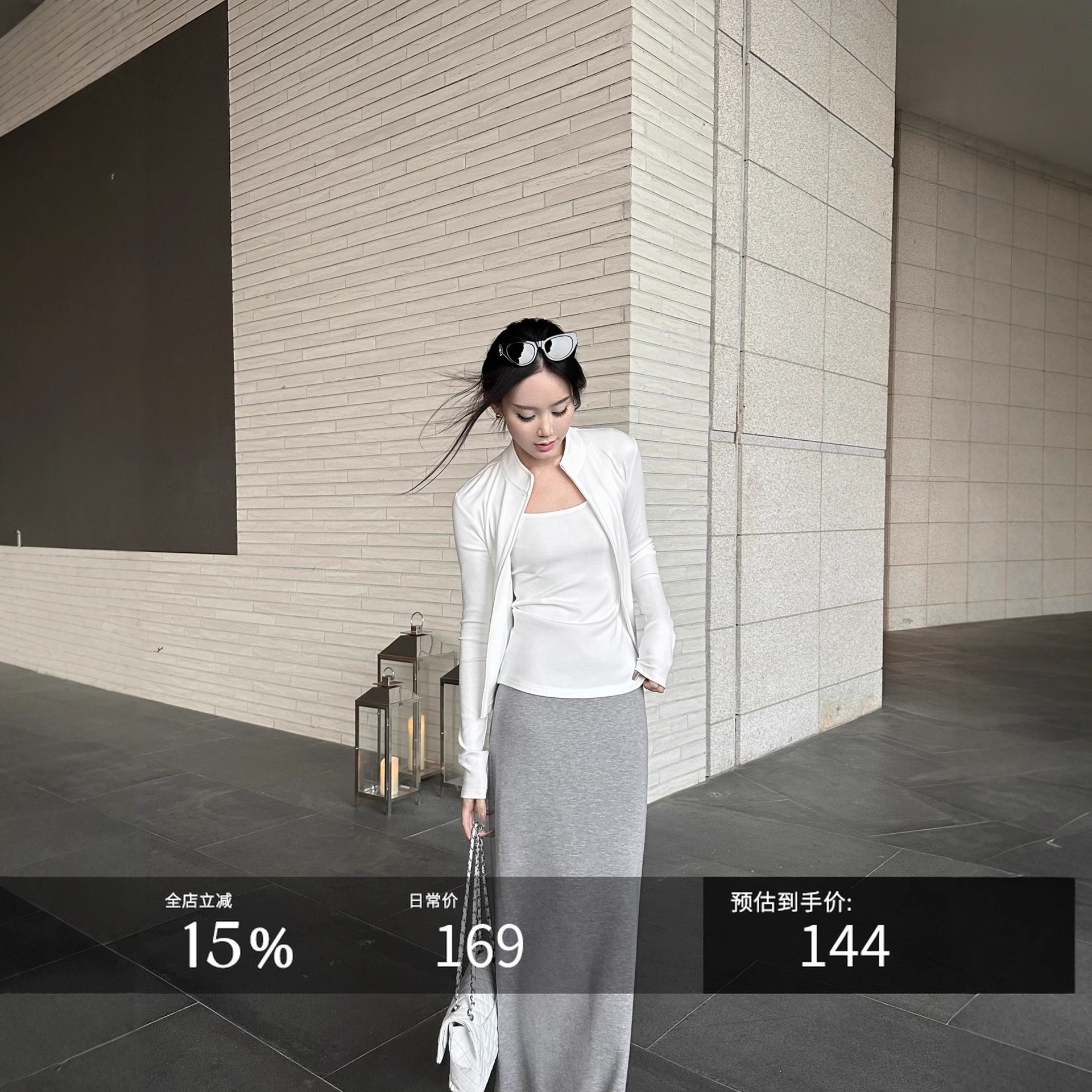 5Werkwen Lazy Daily Two-Color Basic Loose Slimming Look Lazy Knitted Skirt Hip-Covering Skirt Long Skirt