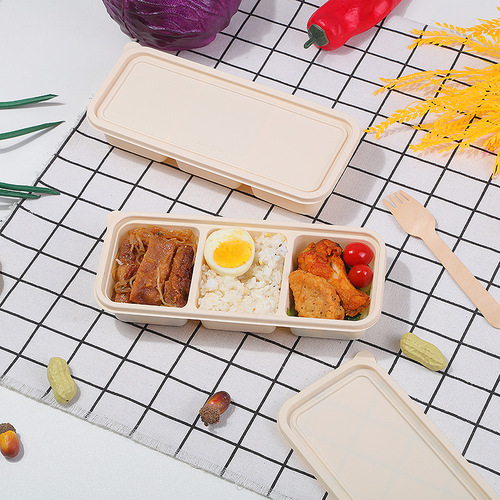 一次性玉米淀粉餐盒单格分格可降解食盒商用分格外卖打包套餐饭盒