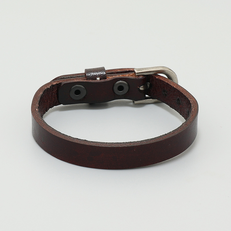 Simple Style Geometric Pu Leather Iron Unisex Bracelets 1 Piece