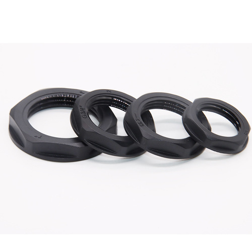 Nylon plastic metric inch nut black and white M20/25/32/40 flange nut one inch lock nut 16 and spell nut