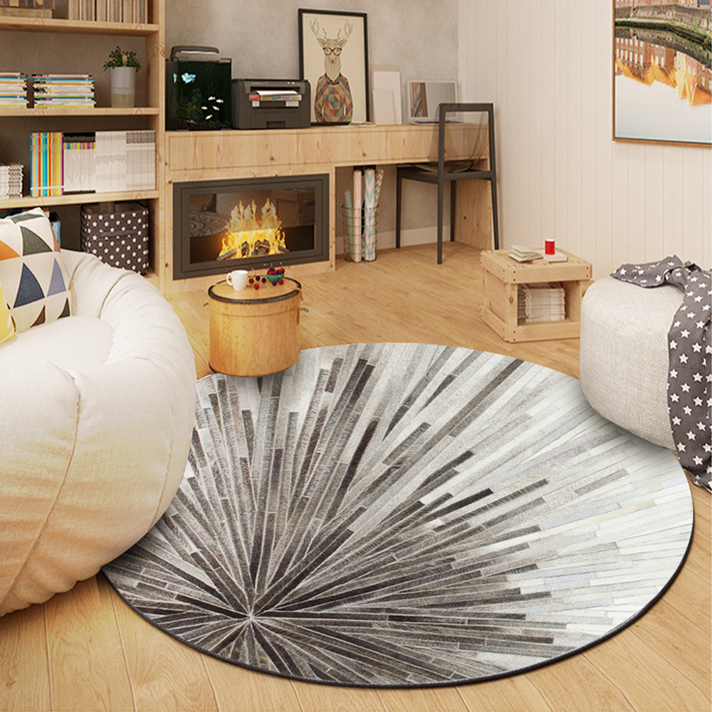 Tapete Redondo para Pie de Cama de Seda Artificial, Absorbente y Antideslizante para Sala de Estar image 22