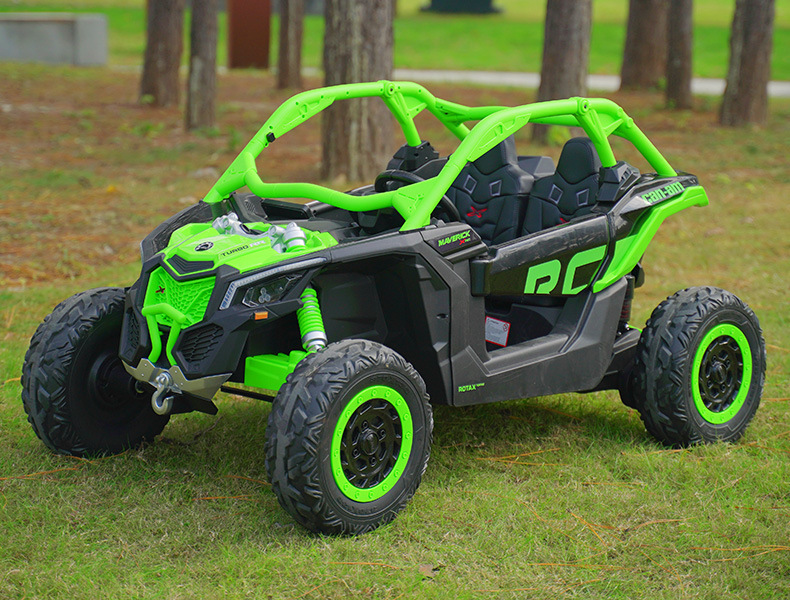 Verde 24V7AH doble batería espuma rueda + asiento de cuero