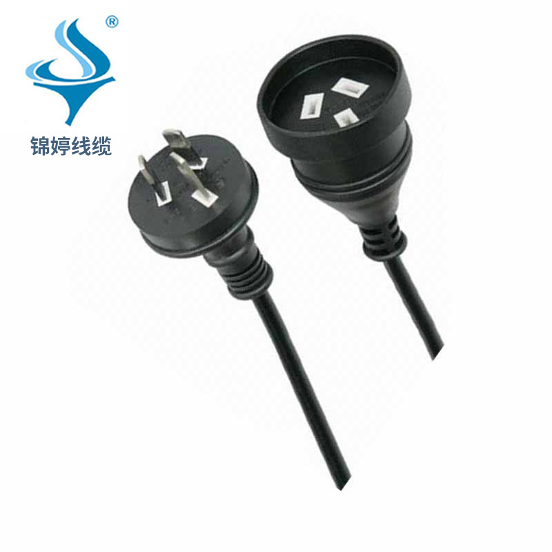 【厂家供应】SAA认证澳大利亚三极电源插头 澳洲半绝缘插片插头