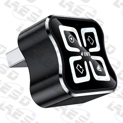 Hot-Selling 4-in-1 Interconnect Box for Smart Car Systems, Android and Apple Screen Mirroring, Wireless Carplay Box (Simsiz CarPlay və Android Auto) - q1bf-black-white-label-metal-glass-4-in-1-wireless-carplay-android-auto-adapter-apple-android-screen-mirroring-us-version-only