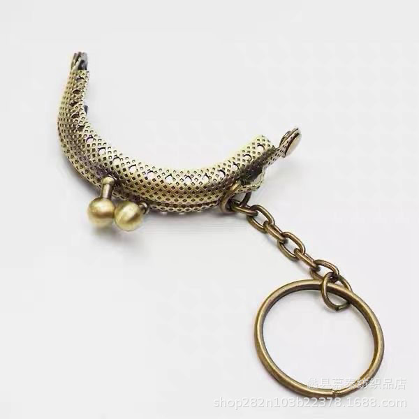 Llavero Metálico Semicircular de 5cm al por Mayor con 14/20 Agujeros, Accesorios para Monederos Hechos a Mano con Fieltro de Lana, Diseño a Cuadros.