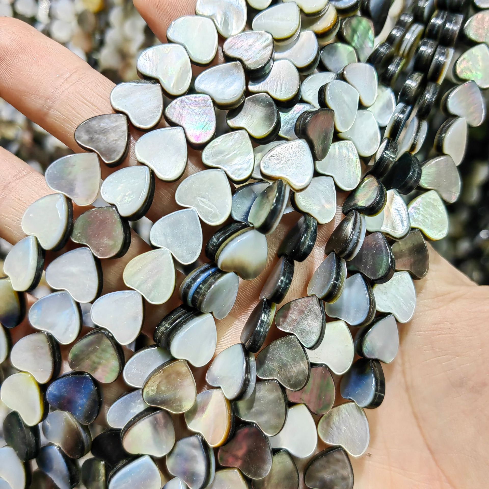 Concha natural mariposa negro Corazón de cinco estrellas forma geométrica cuentas sueltas semiacabados DIY Shell accesorios de joyería