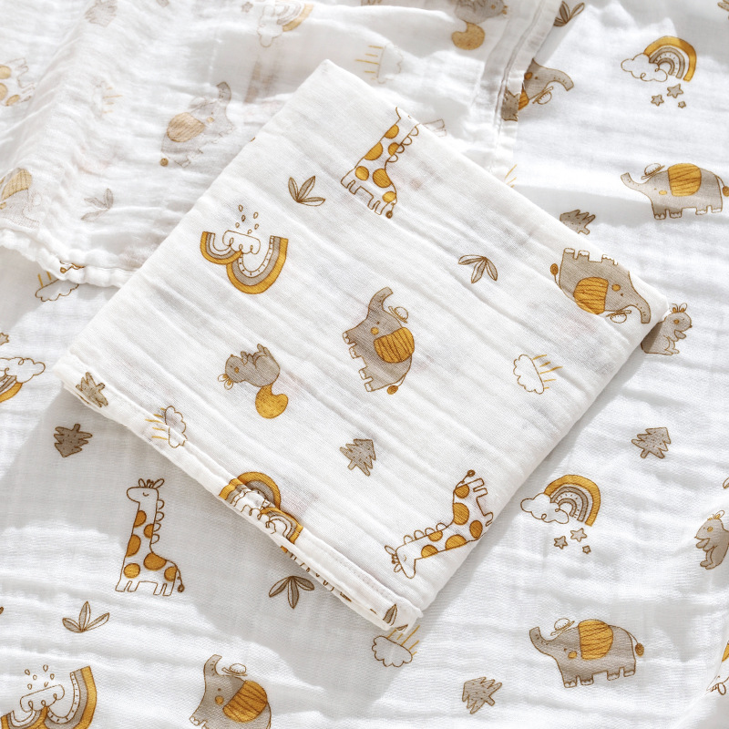 Bebé una toalla de baño de gasa de doble capa de algodón puro, manta para niños, bolsa para bebé, edredón para recién nacido único, estilo fino de verano