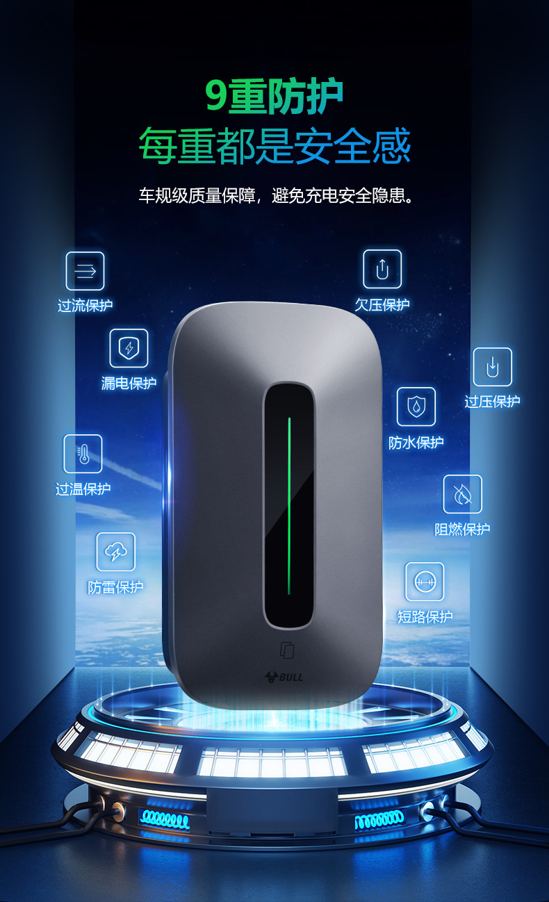 Bulls new energy car charging pile 7kw household AC 11kw electric car for Tesla fast charging