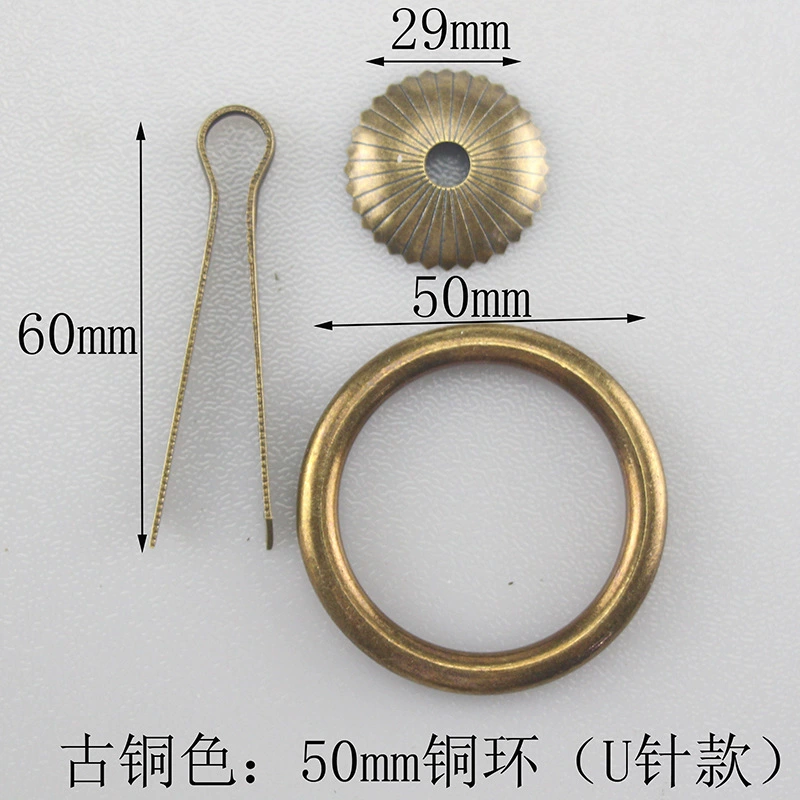 Chinese copper handle drawer wardrobe door Chinese vintage antique simple single-hole door handle brass wardrobe handle