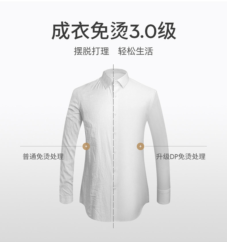 Áo sơ mi nam dài tay vải lanh pha, chống nhăn không cần ủi, form vừa vặn — Màu xanh ô liu-dài tay 05, Trắng-dài tay 01, Xám nhạt-dài tay 06 chi tiết 11