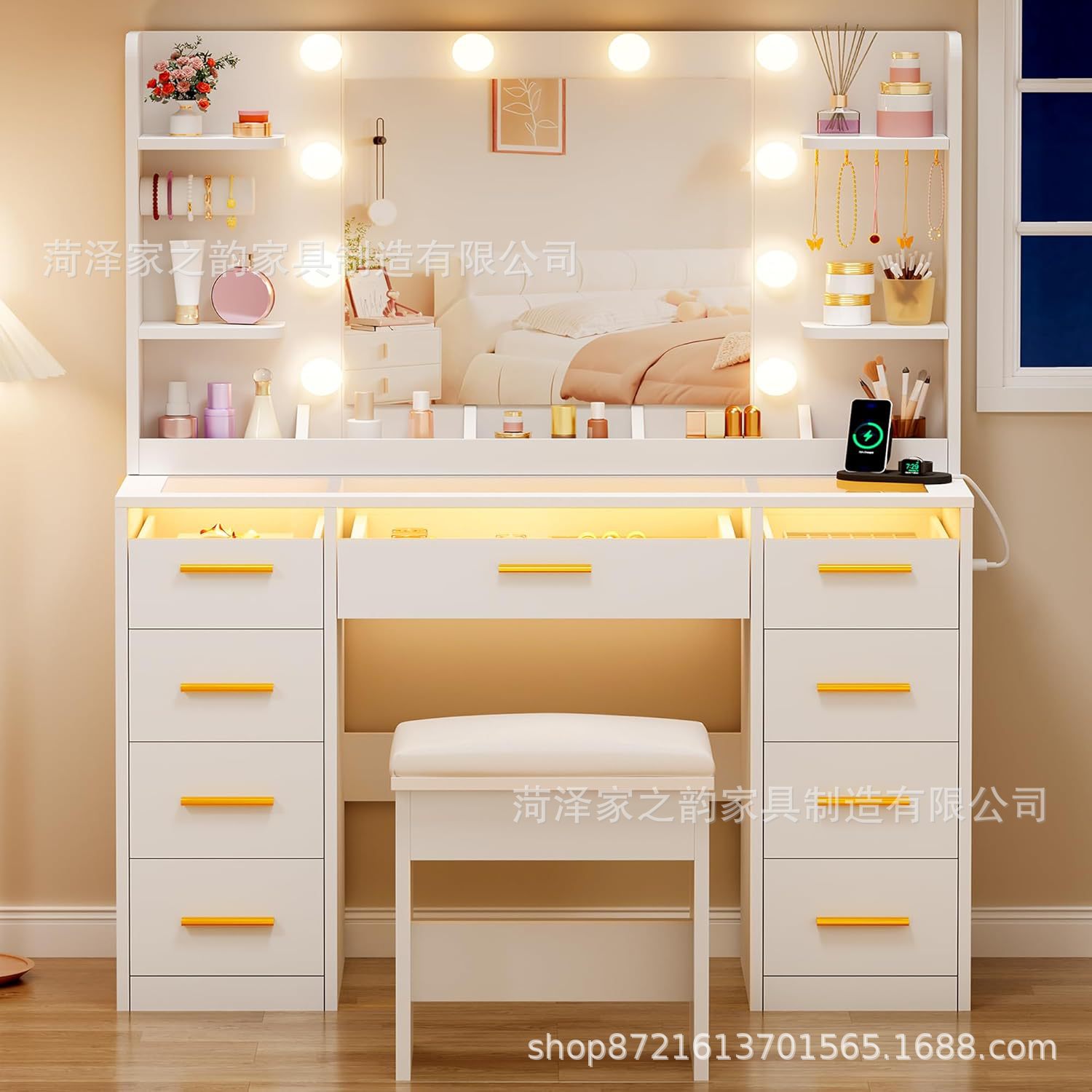 Dressing Table Small Rental House Bedroom Mini Small Apartment Modern Simple Dressing Table Economical Home Dressing Table